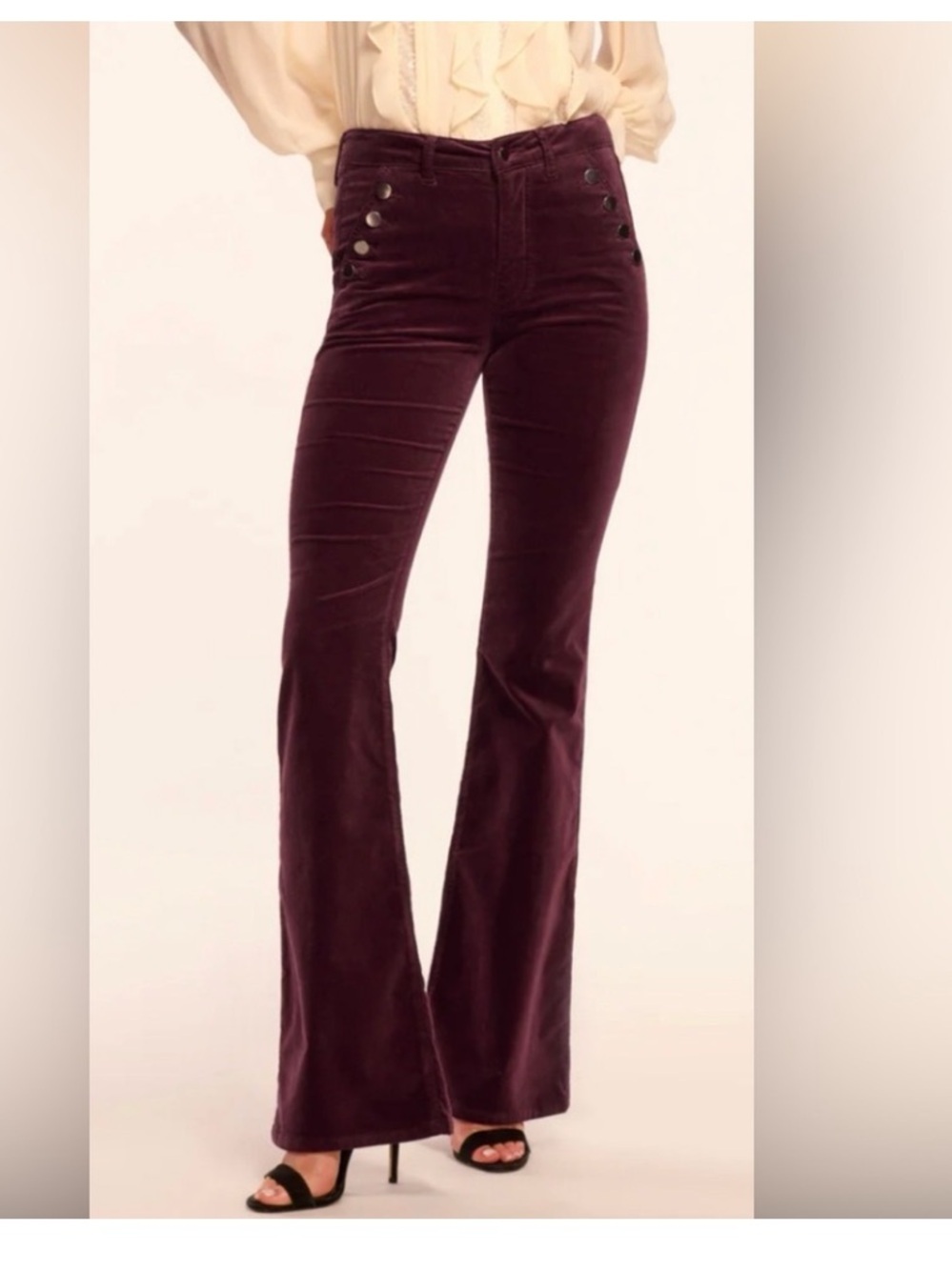 NWOT Ramy Brook
Helena velvet sangria maroon summer wide leg pants high $250